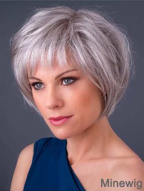 1025Chin Length Grey Monofilament 10" Beautiful Wigs VS 2025