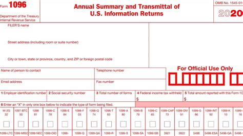 1096 Form Printable