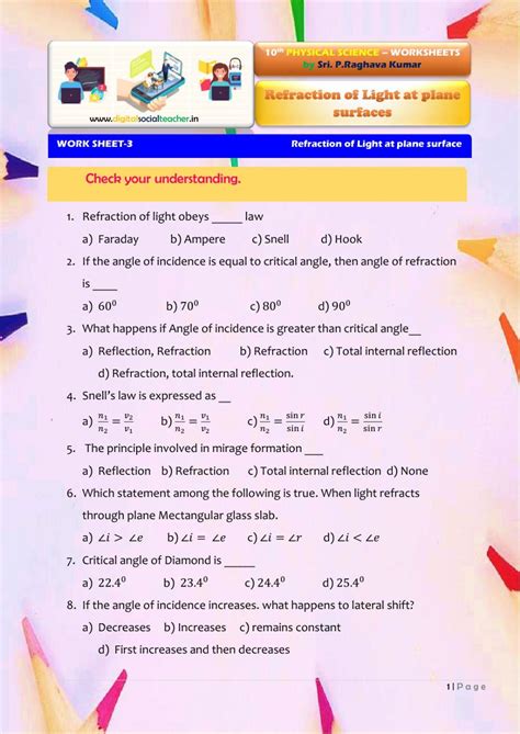 10th Physical Science Physic E2020 Answers Reader