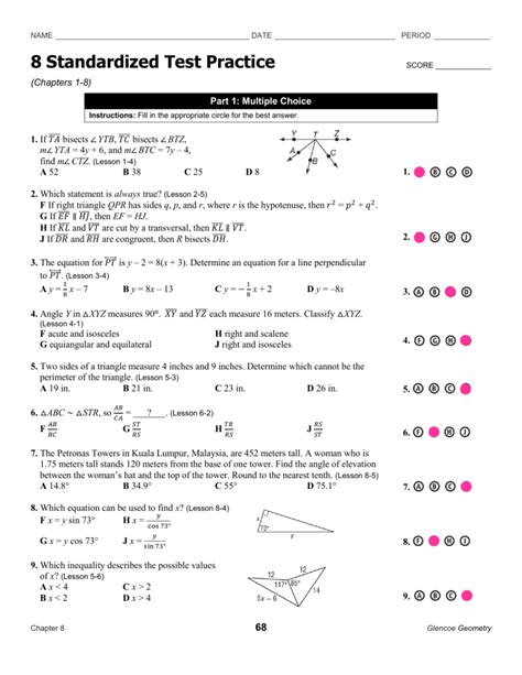 11 2 standardized test prep geometry answers Doc