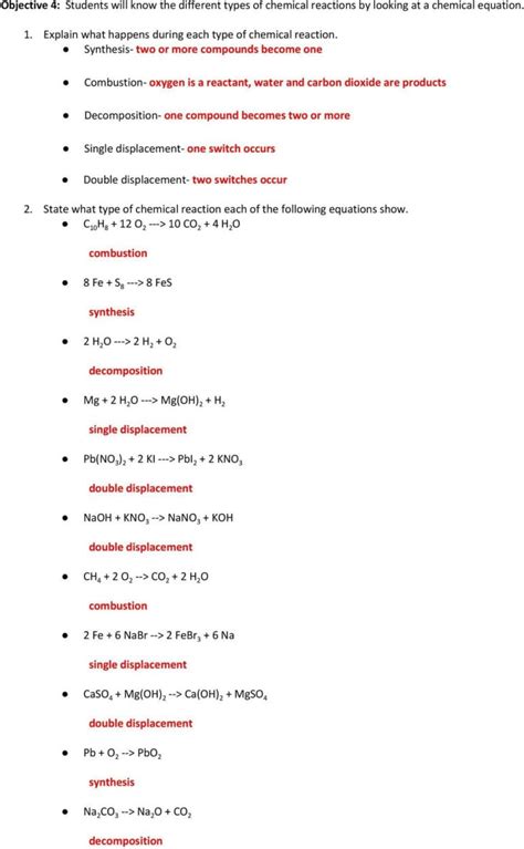 111 describing chemical reactions answers Epub