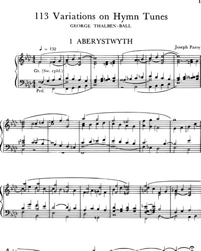 113 variations on hymn tunes for organ Reader