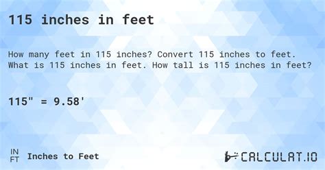 115 inches in feet