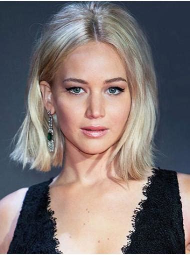 12" Capless Chin Length Synthetic Straight Jennifer Lawrence Wigs