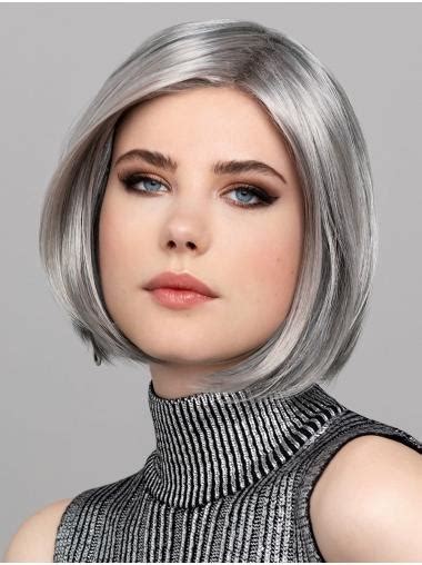 12" Chin Length Bobs Grey Best Synthetic Wigs