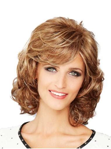 12" Chin Length Wavy Brown Hand-Tied Wigs Style