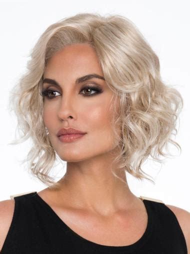 12" Curly Platinum Blonde Monofilament Wig Without Bangs: Unparalleled Elegance for 2025