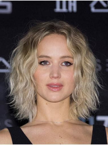 12" Lace Front: Chin-Length Synthetic Wavy Jennifer Lawrence Wigs for 2025