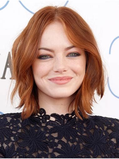 12" Lace Front Chin Length Auburn Bobs Emma Stone Wigs