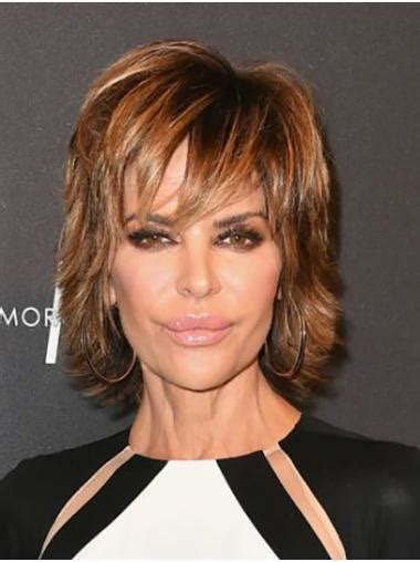 12" Lace Front Chin Length Synthetic Straight Lisa Rinna Wigs