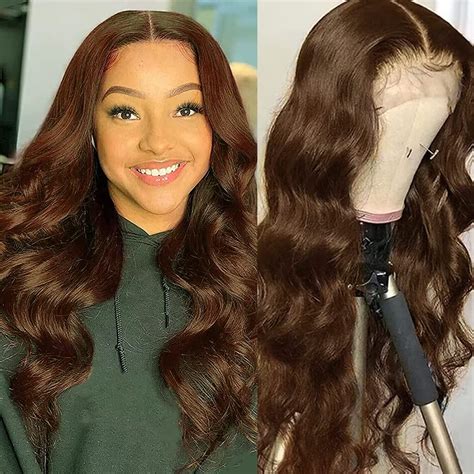 12" Medium Brown Human Hair Wigs: Lace Front VS. No Bangs