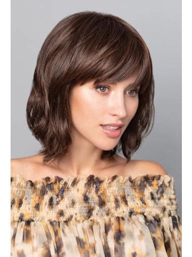 12" Monofilament Bobs Synthetic Brown Wig