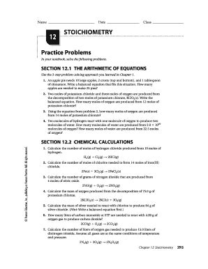 12 Stoichiometry Guided Answers Reader