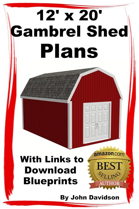 12 x 20 Gambrel Shed Plans Construction Blueprints Gambrel Barn Plans Epub