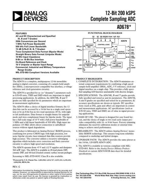 12-bit ADC with 200kSPS sampling rate: