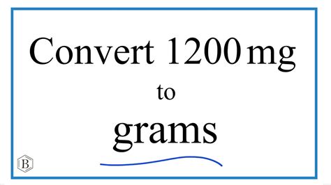 1200 Milligrams to Grams: A Comprehensive Guide