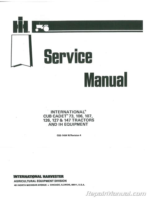 127 cub cadet repair manual PDF