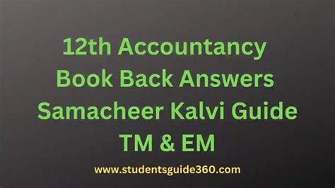 12th Accountancy Book Back Answers: A Complete Guide to Exam Success