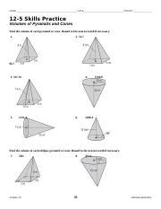 13 2 Skills Practice Volumes Of Pyramids Cones Answers Reader