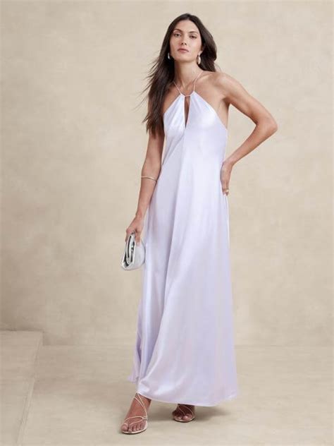 13 Occasions a Long White Silk Dress Will Make You Shine