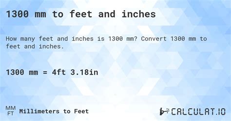 1300mm to Feet: A Comprehensive Guide