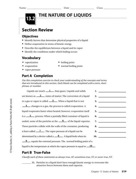 132 The Nature Of Liquids Section Review Answers Epub