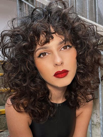 14" Curly With Bangs Synthetic Ladies Medium Length Wigs