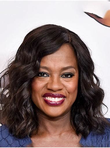 14" Lace Front Shoulder Length Synthetic Curly Viola Davis Wigs