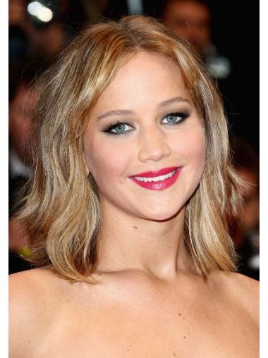 14" Lace Front Shoulder Length Synthetic Wavy Jennifer Lawrence Wigs