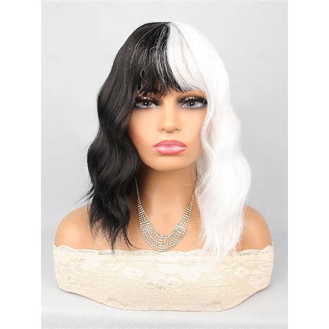 14" Monofilament Synthetic Wigs: Transform Your Look with Neat Bangs