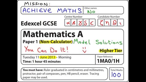 14 June 2013 1h Calculator Maths Answers Reader