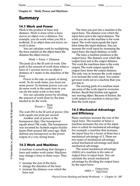 141 work and power answers PDF