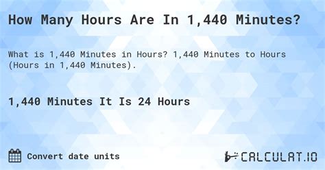 1440 Minutes to Hours: A Guide to Quick Conversion at Your Fingertips