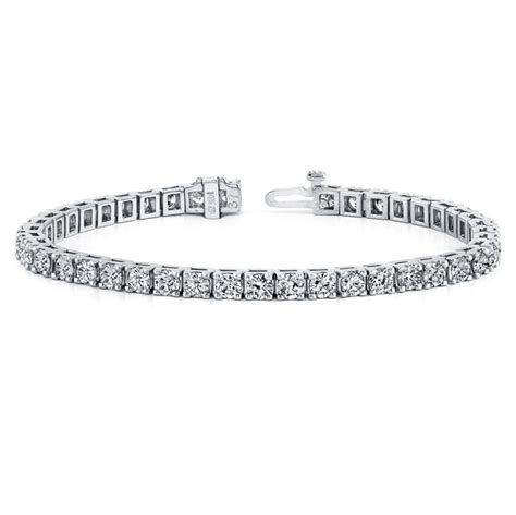 14K White Gold Eternity Bracelet: