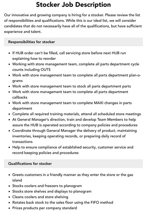 15 Essential Stocker Duties & Responsibilities