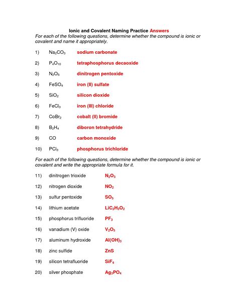 15 Ionic Bonding Compounds Answers Reader