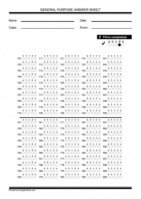 150 Multiple Choice Answer Sheet Reader