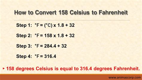 158 celsius to fahrenheit