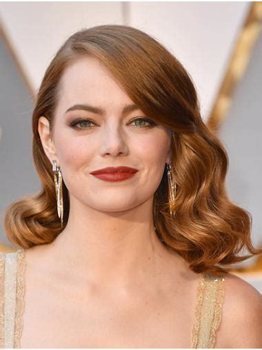 16" Lace Front Long Blonde Without Bangs Emma Stone Wigs