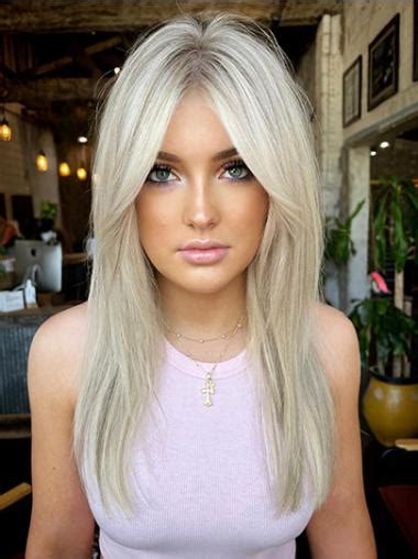 16" Monofilament Straight Long Blonde Wig