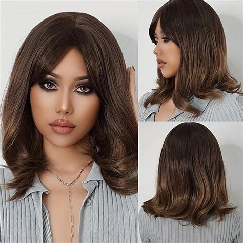 16" Shoulder Length Straight Wigs for Lady Hand Tied VS 2025