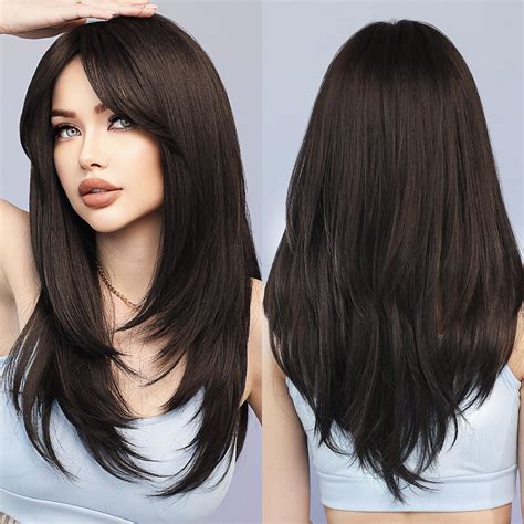 16" Straight Layered Synthetic Wigs: VS Real Hair