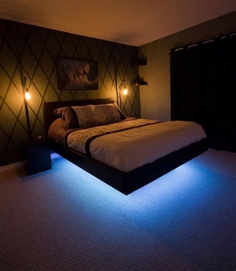 16 Extraordinary Floating Beds with LED Lights to Transform Your Bedroom