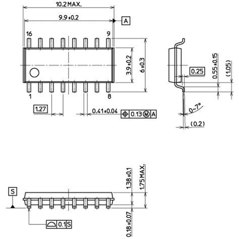 16-pin SOIC package: