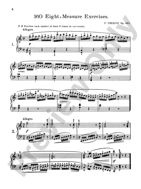 160 eight measure exercises op 821 piano technique PDF