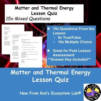 161 Thermal Energy And Matter Answer Key Doc