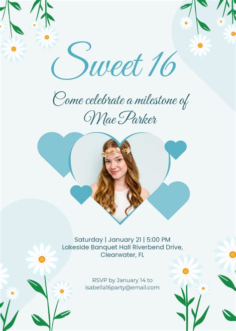 16th Birthday Invitation Templates