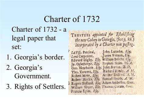 1732: A Charter Defining Georgia's Destiny