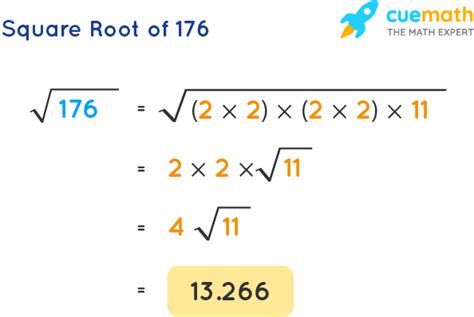 176 square root