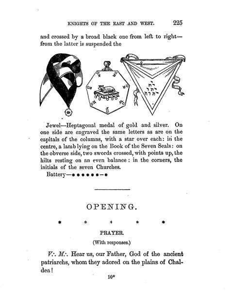 17th Degree Knights Of The East And West Reader